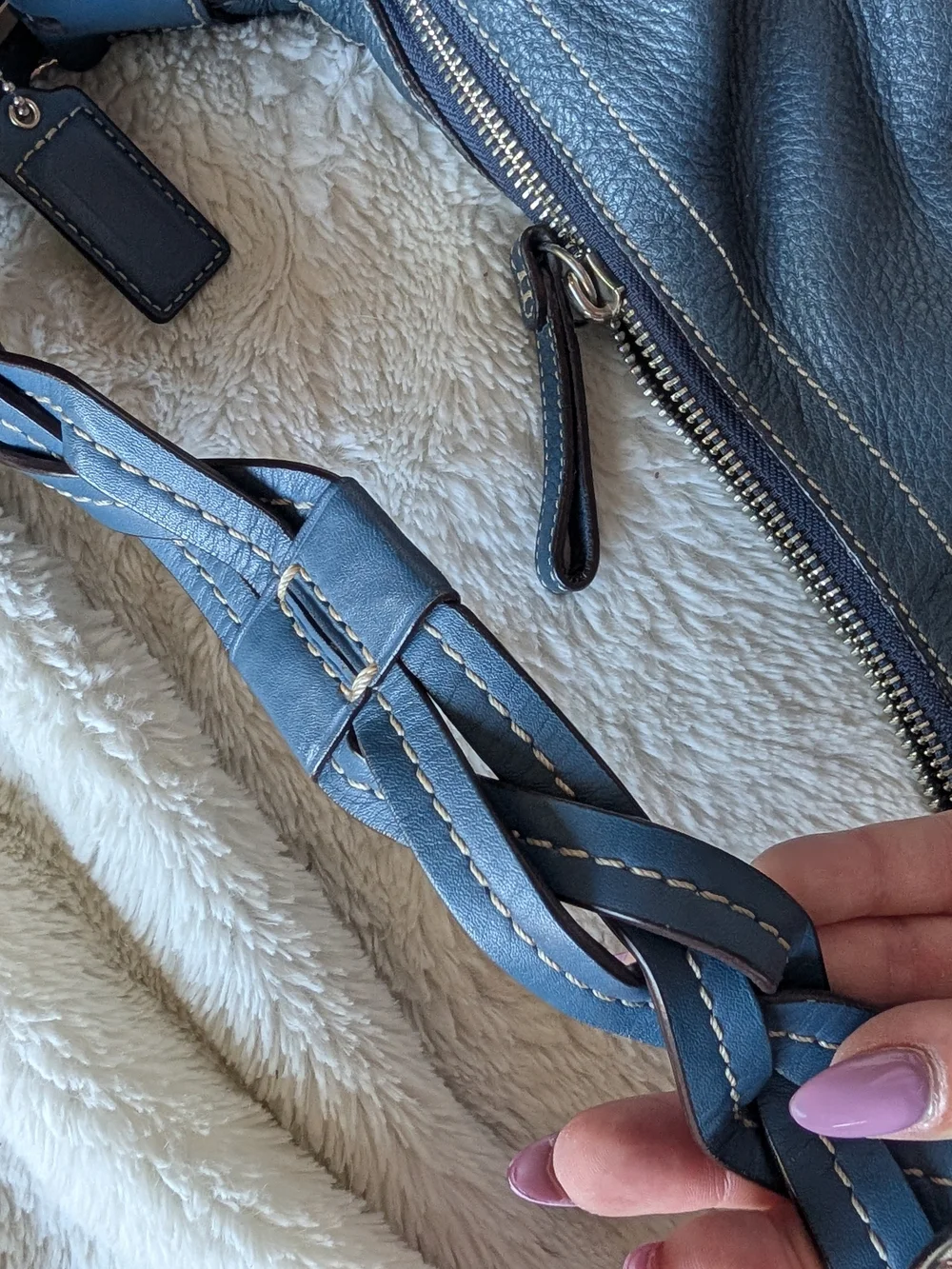 Coach Vintage Y2K Navy Blue Leather Soho Hobo Shoulder Bag